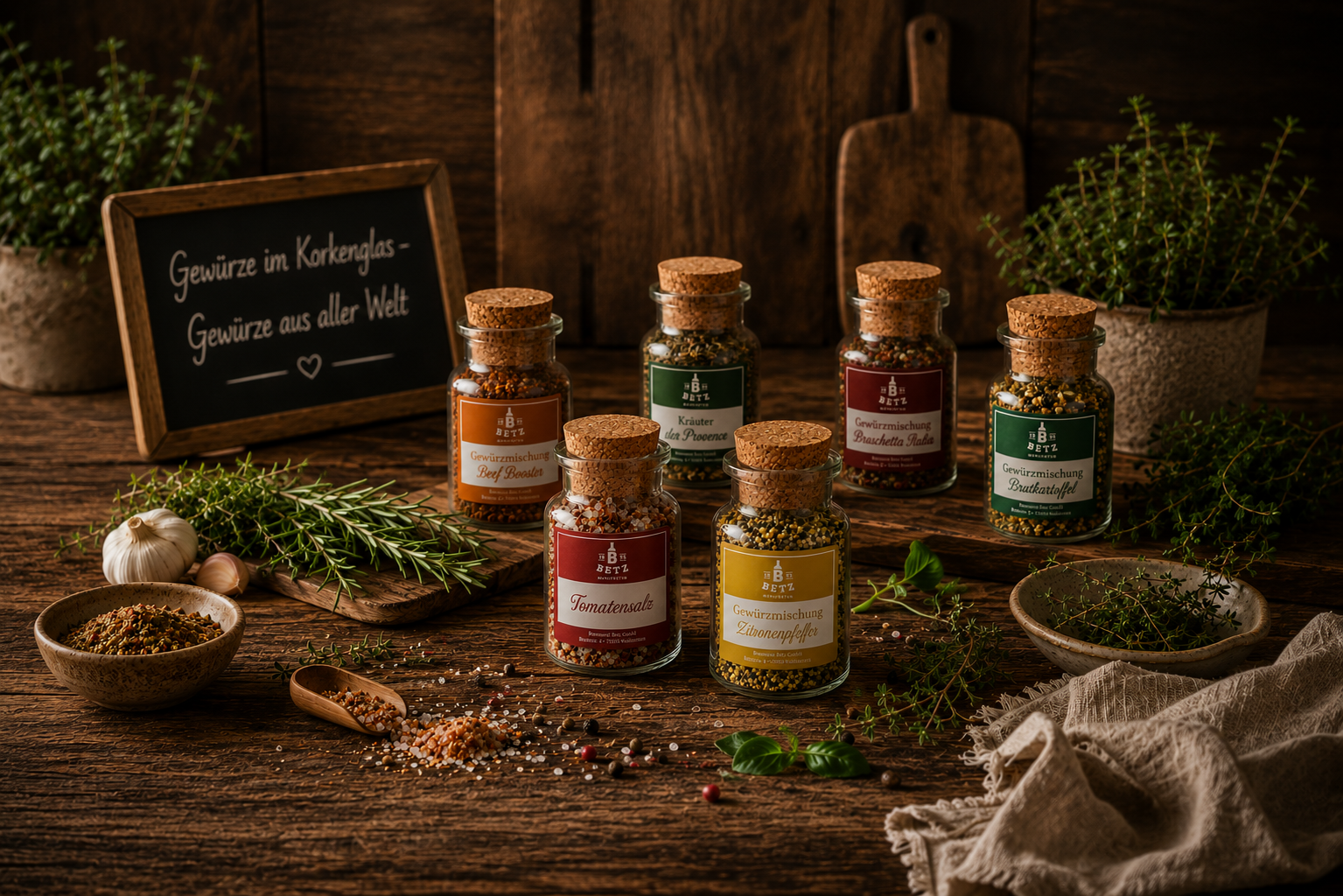 Gewürze im Korkenglas
