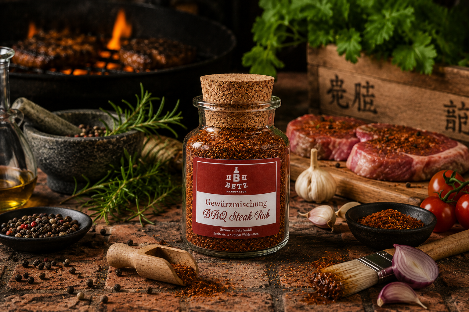 BBQ Steak Rub im Korkenglas, 100 g