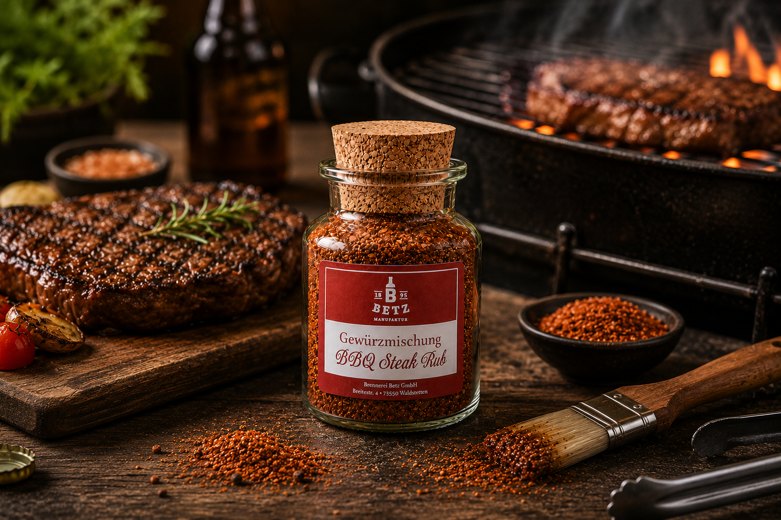 BBQ Steak Rub im Korkenglas, 100 g