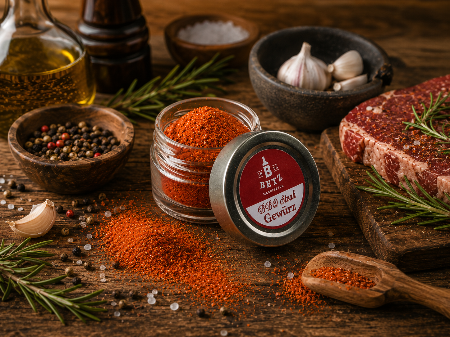 BBQ Steak Rub Gewürzmischung im Schraubglas, 40 g