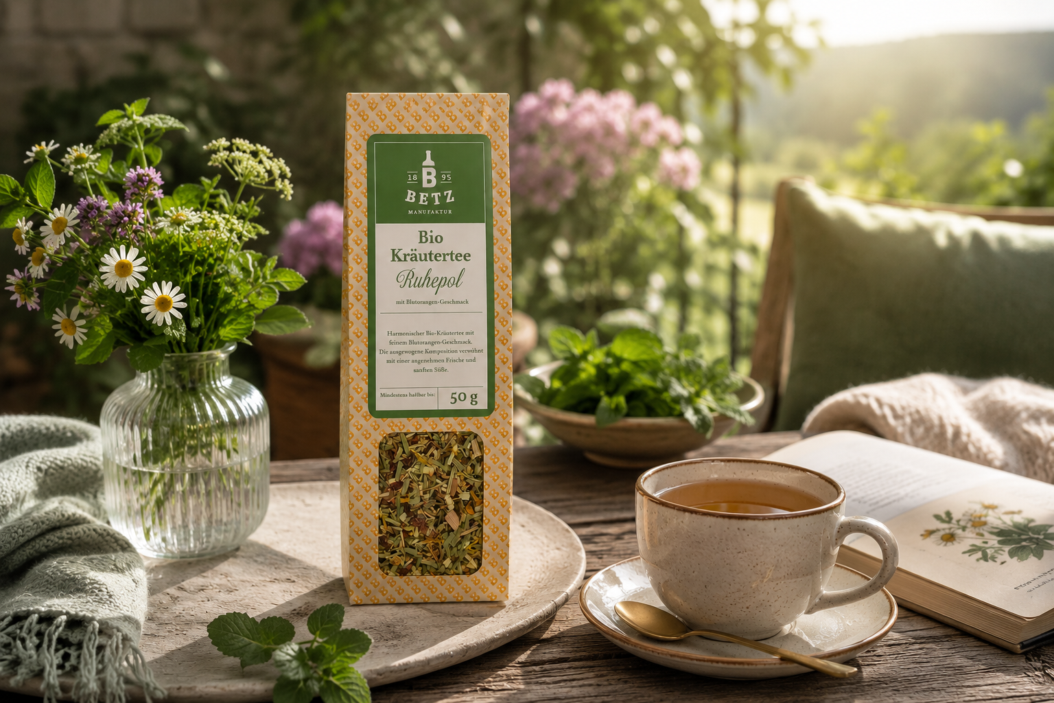 BIO Kräutertee Ruhepol in Präsentkartonage