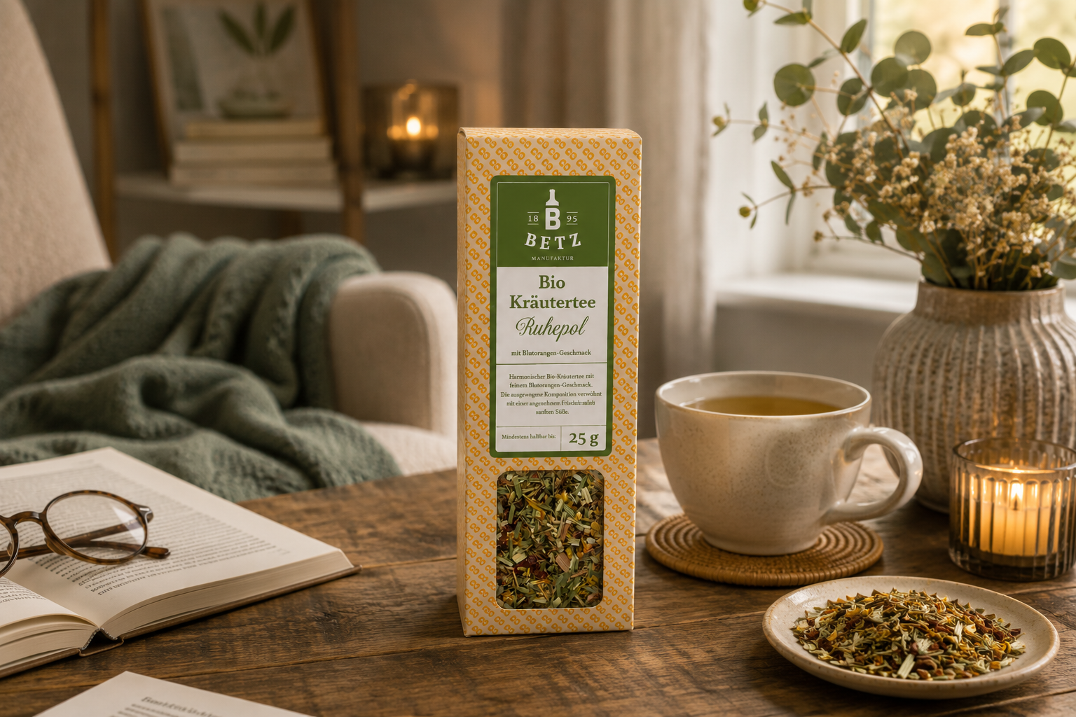 BIO Kräutertee Ruhepol in Präsentkartonage