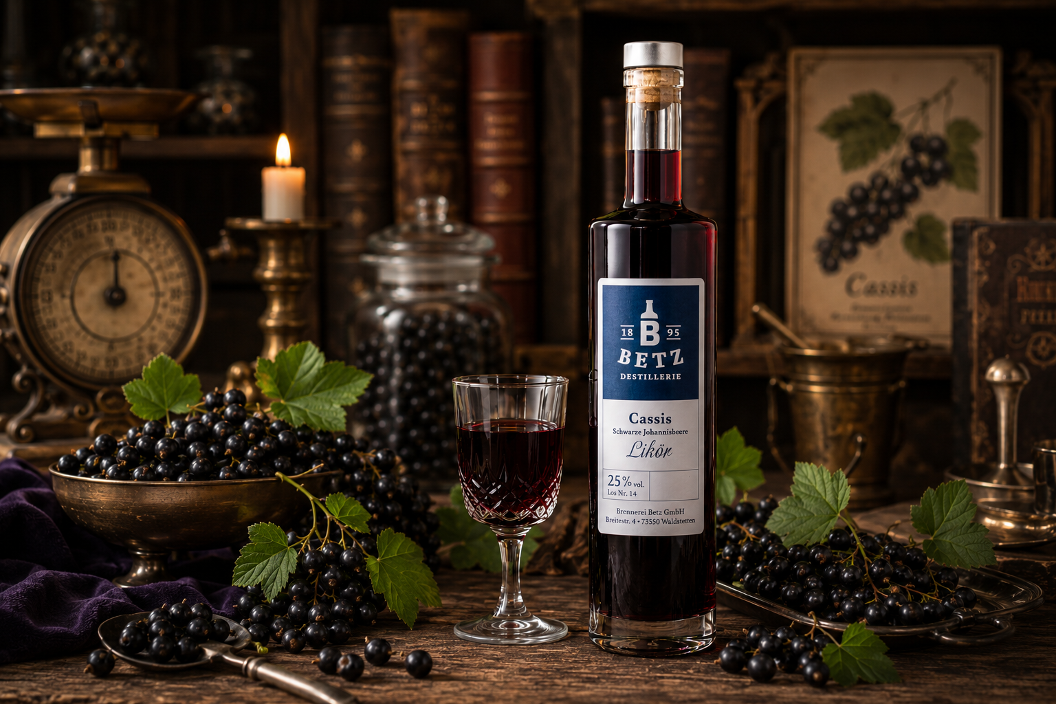 Cassis-Likör 0,5 l, 25 % vol.