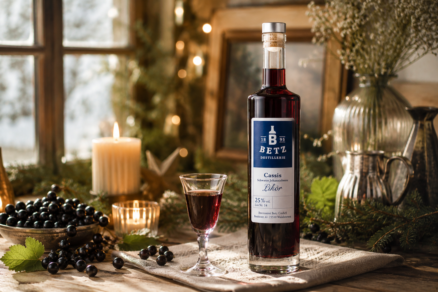 Cassis-Likör 0,5 l, 25 % vol.