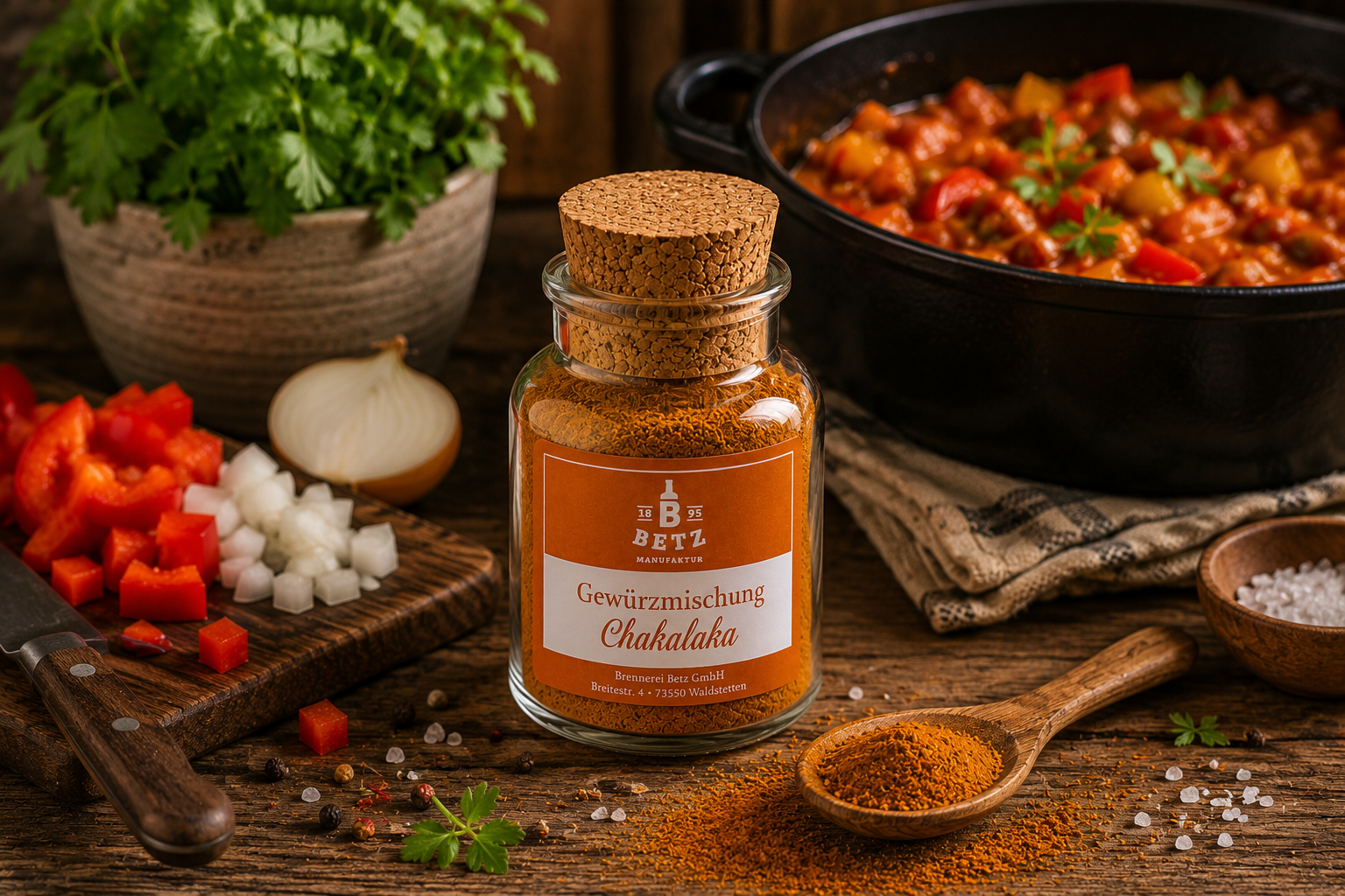 Chakalaka Gewürzmischung im Korkenglas, 85 g