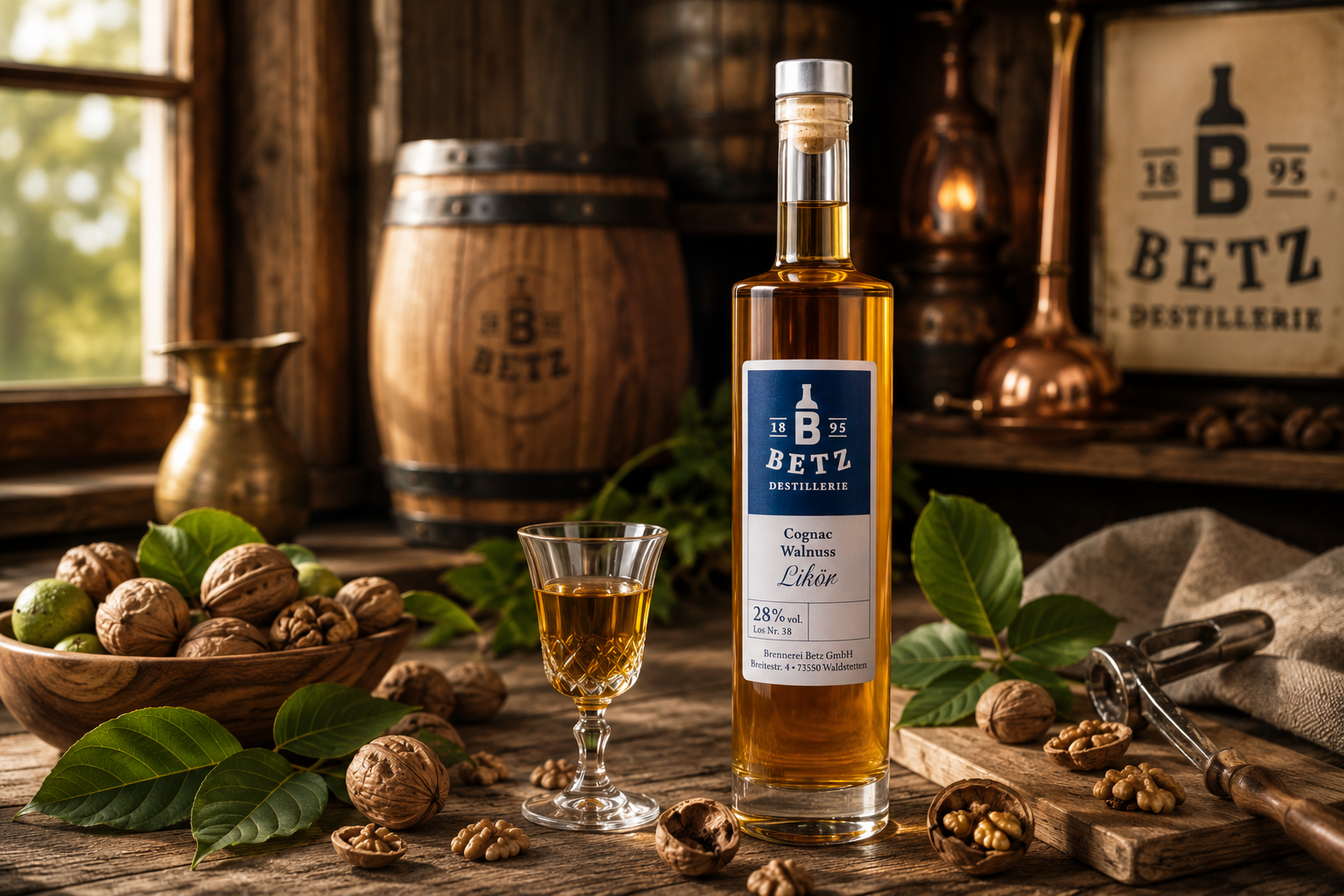 Cognac-Walnuss-Likör, 28 % vol.