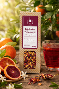 Früchtetee "Blutorange" in Präsentkartonage