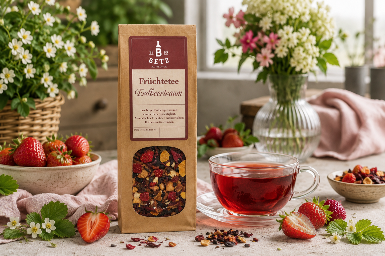 Früchtetee "Erdbeertraum" in Papiertüte