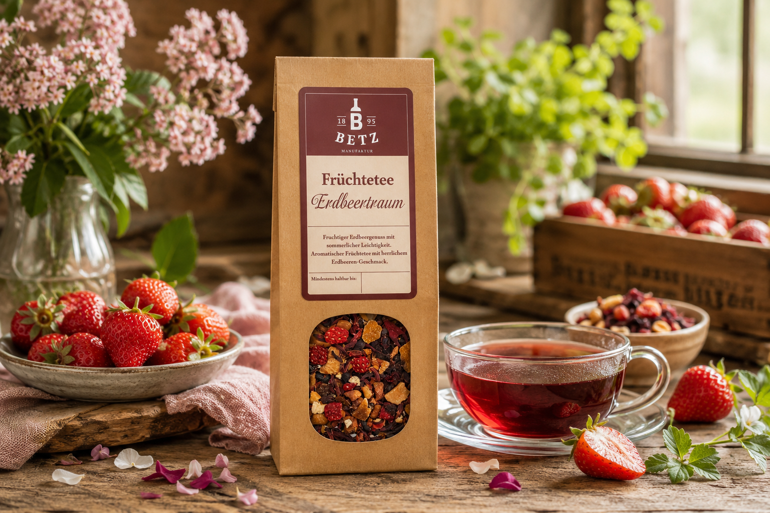 Früchtetee "Erdbeertraum" in Papiertüte