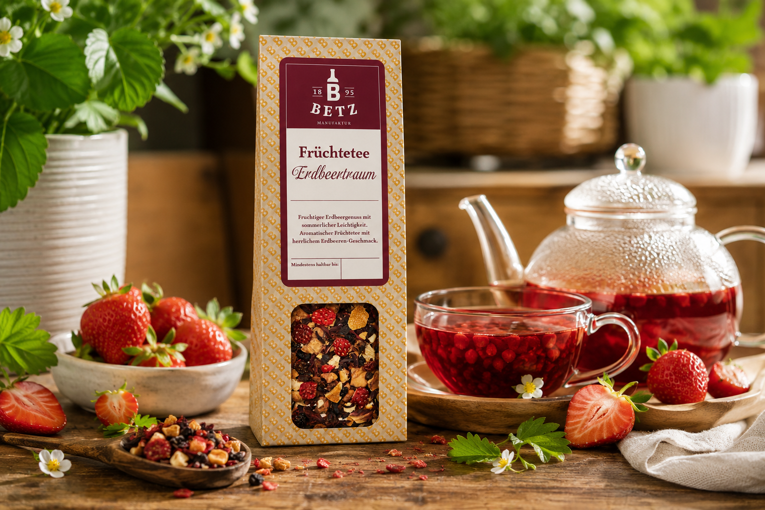 Früchtetee "Erdbeertraum" in Präsentkartonage