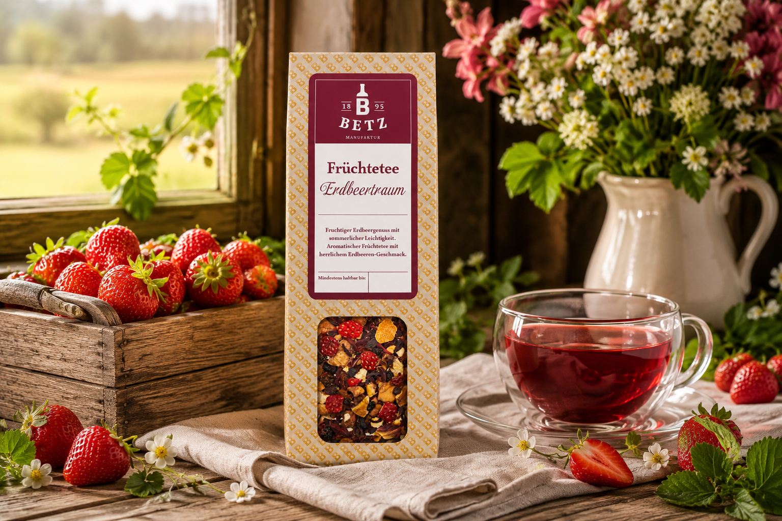 Früchtetee "Erdbeertraum" in Präsentkartonage