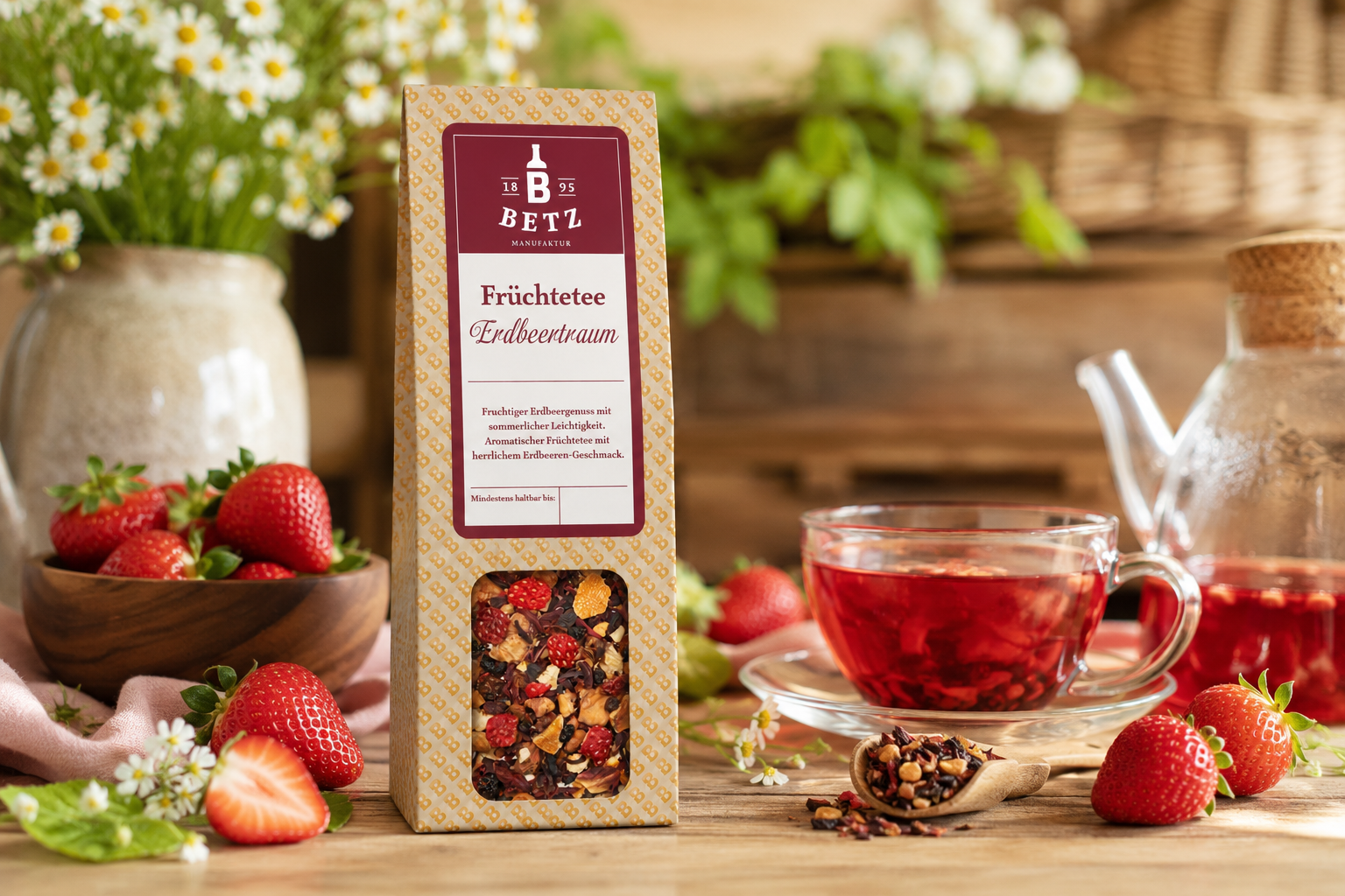 Früchtetee "Erdbeertraum" in Präsentkartonage