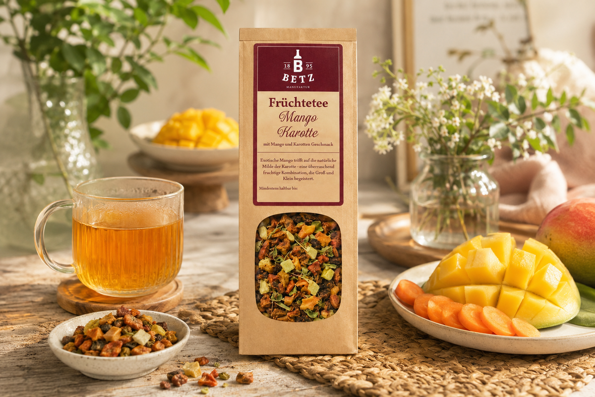 Früchtetee "Mango Karotte" in Papiertüte