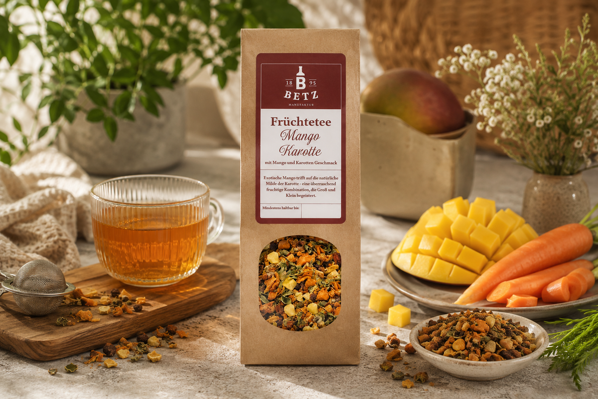 Früchtetee "Mango Karotte" in Papiertüte
