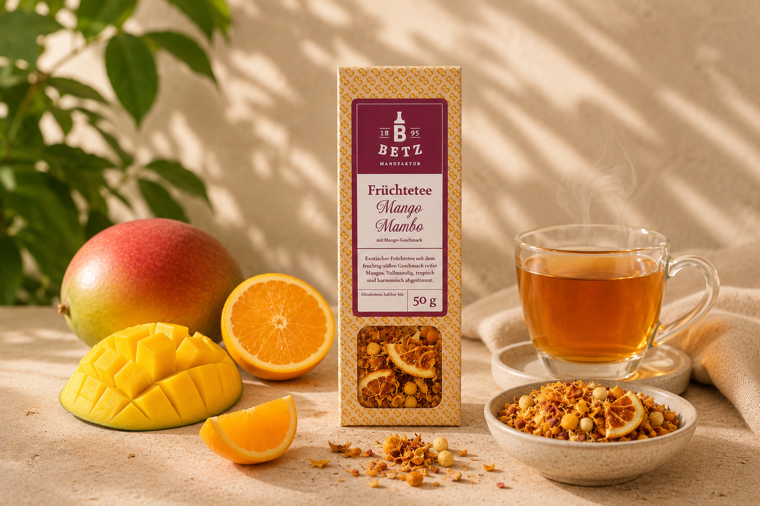 Früchtetee "Mango Mambo" in Präsentkartonage