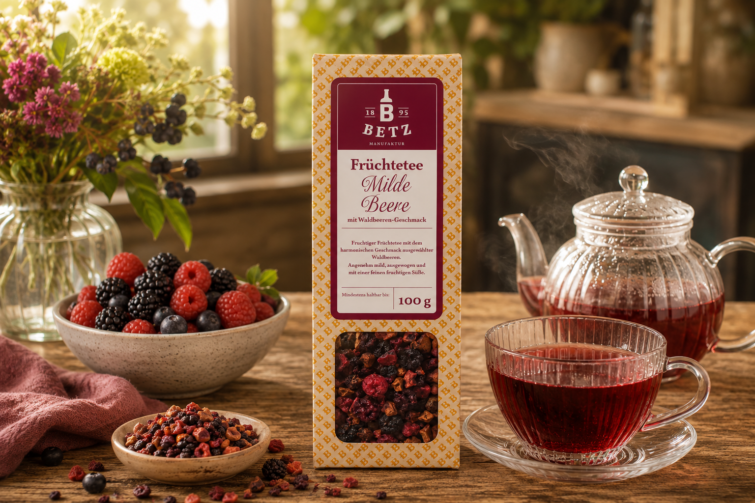 Früchtetee "Milde Beere"  in Präsentkartonage