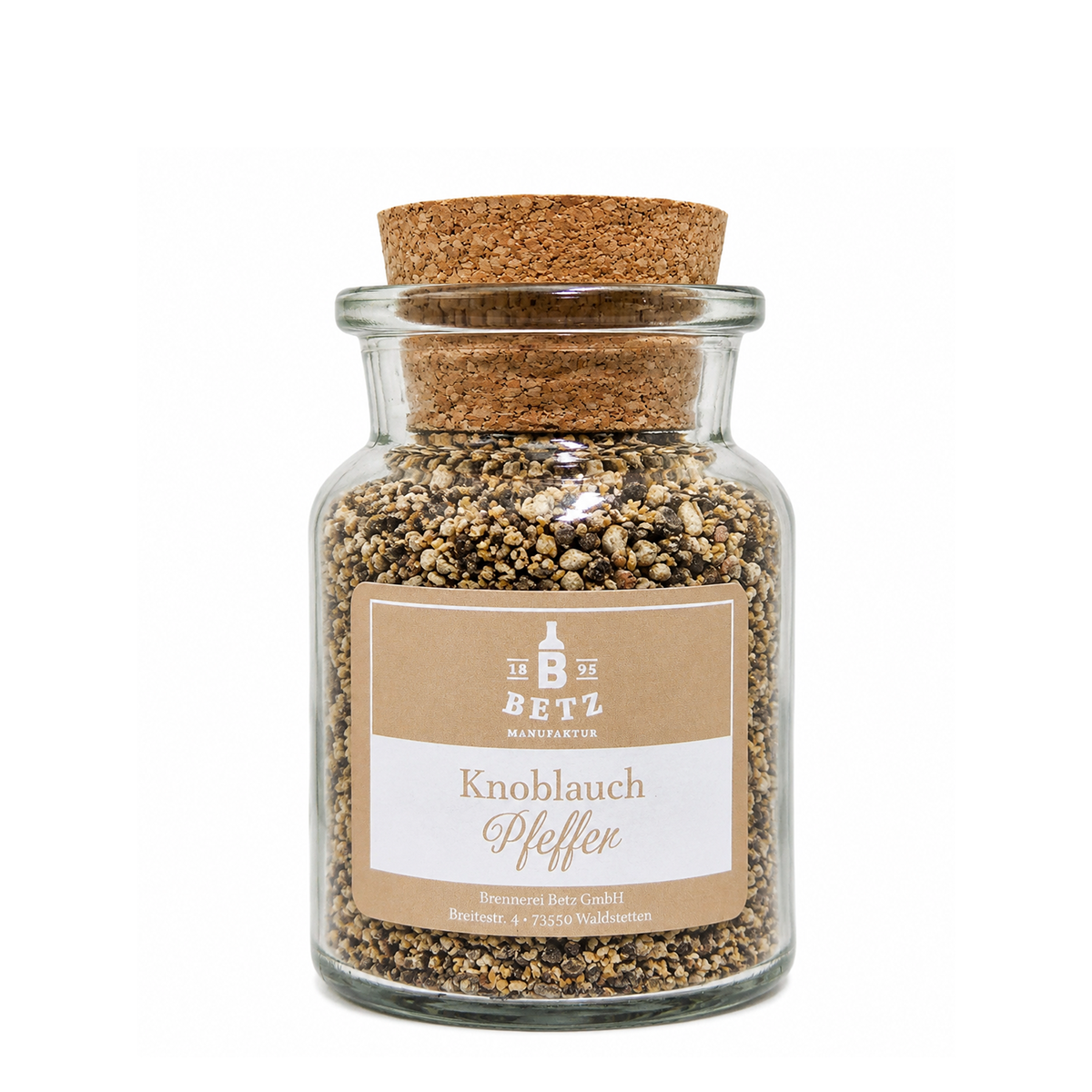 Knoblauchpfeffer im Korkenglas, 85 g