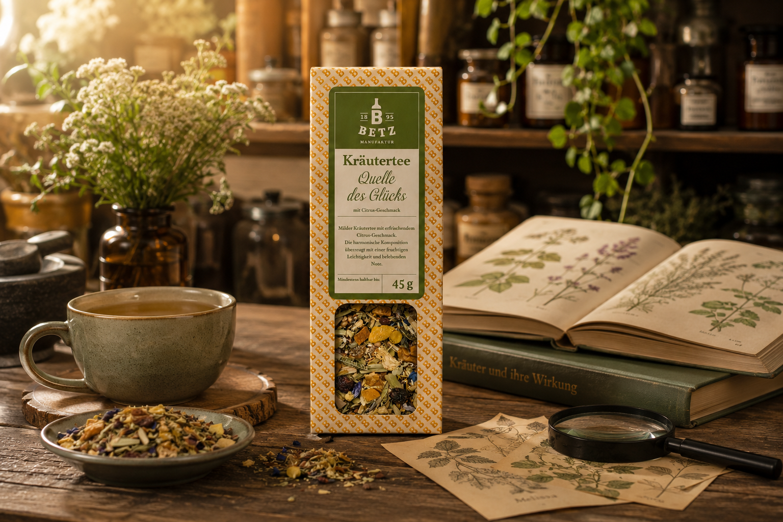 Kräutertee "Quelle des Glücks" in Präsentkartonage