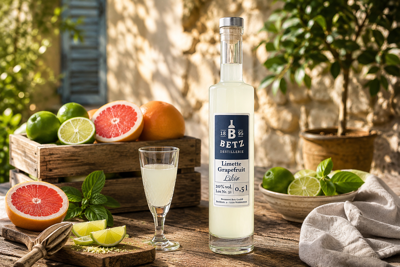 Limette-Grapefruit-Likör, 20 % vol.