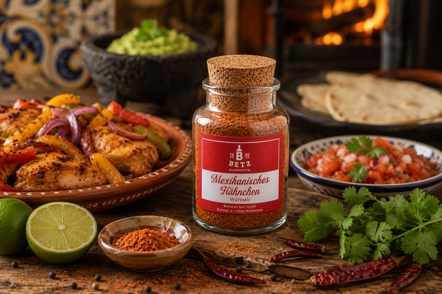 Mexikanisches Hähnchen Gewürzmischung im Korkenglas, 70 g