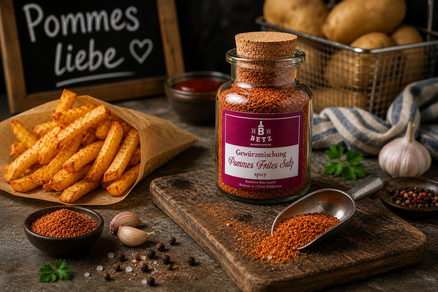 Pommes Frites Salz im Korkenglas, 155 g