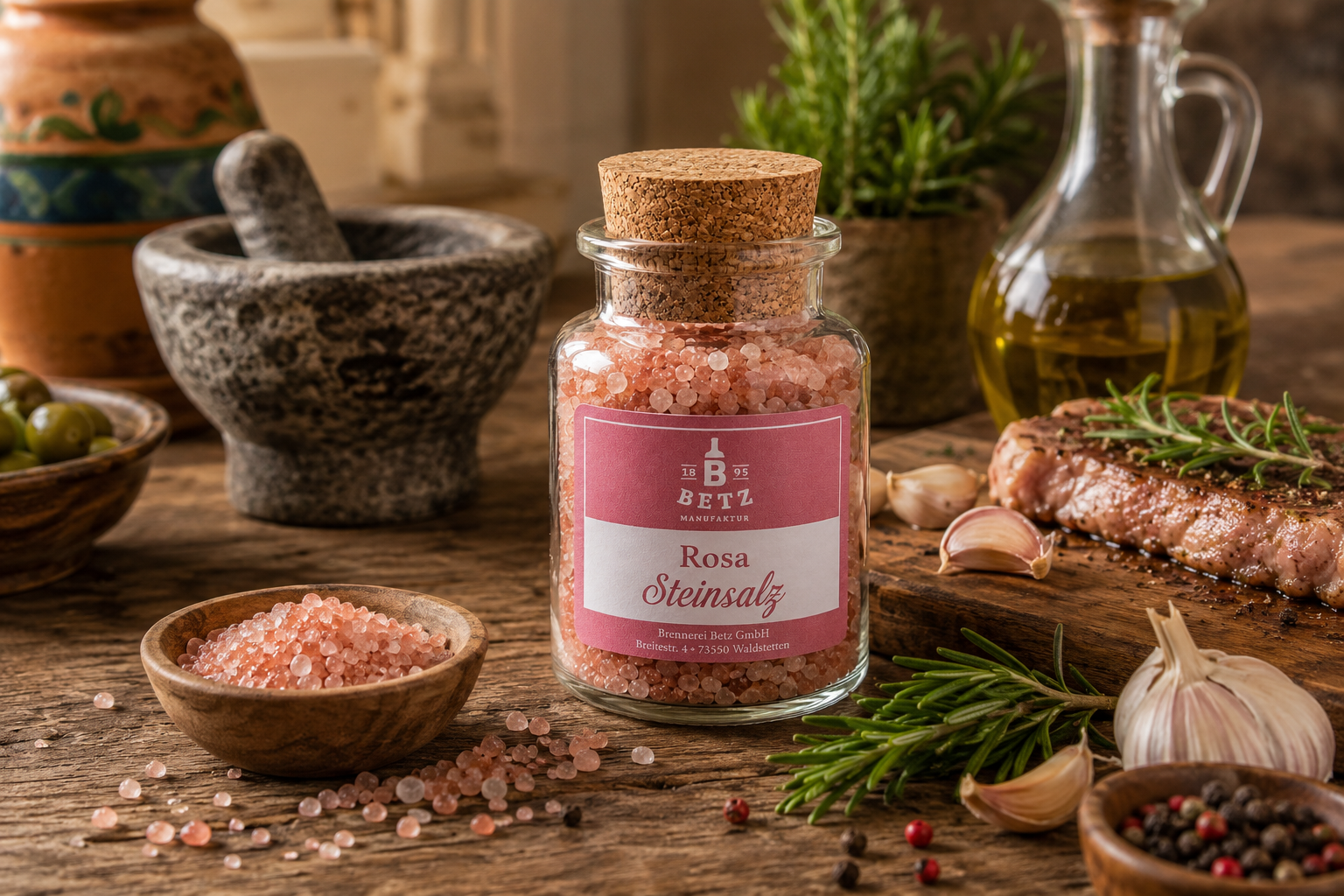 Rosa Steinsalz im Korkenglas, 170 g