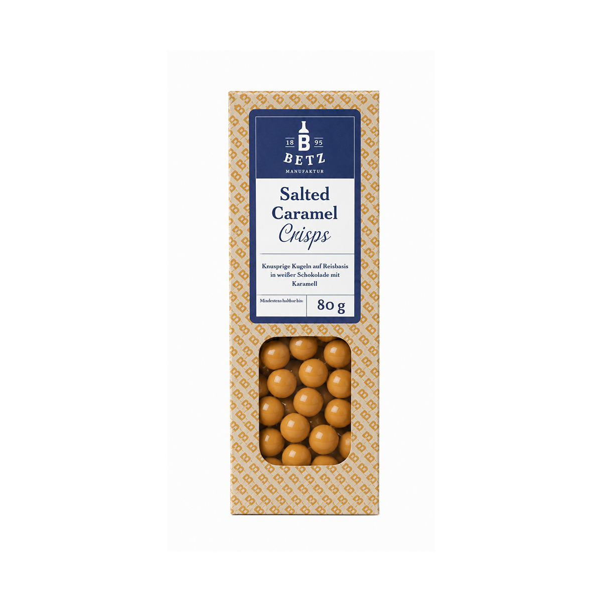 Salted Caramel Crisps 80 g in Präsentkartonage