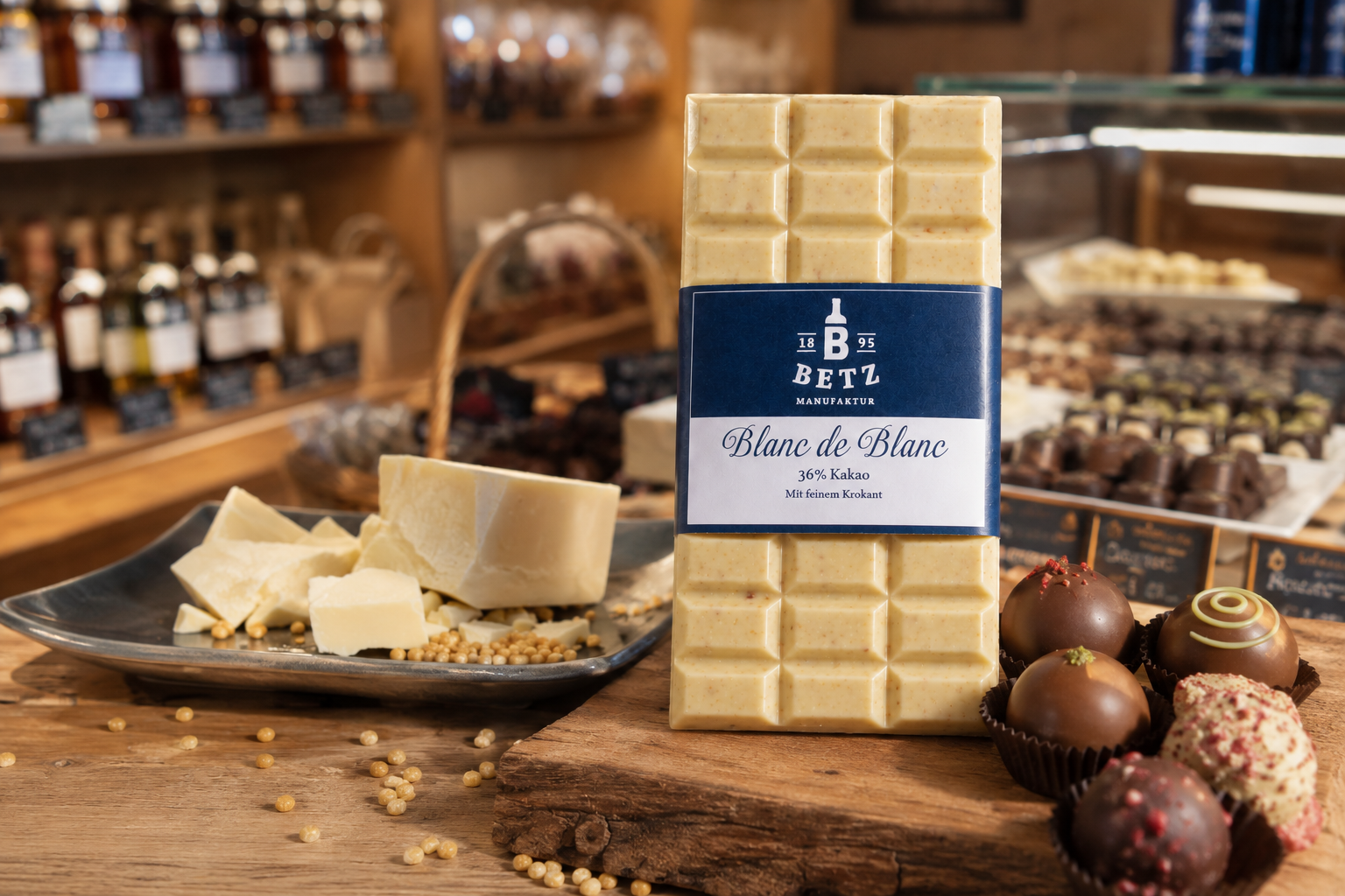 Schokolade "Blanc de Blanc" 100 g, handgeschöpft