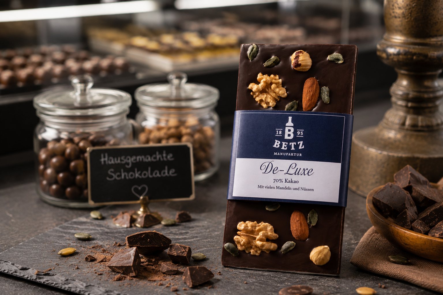 Schokolade "De-Luxe" Zartbitter 100 g, handgeschöpft