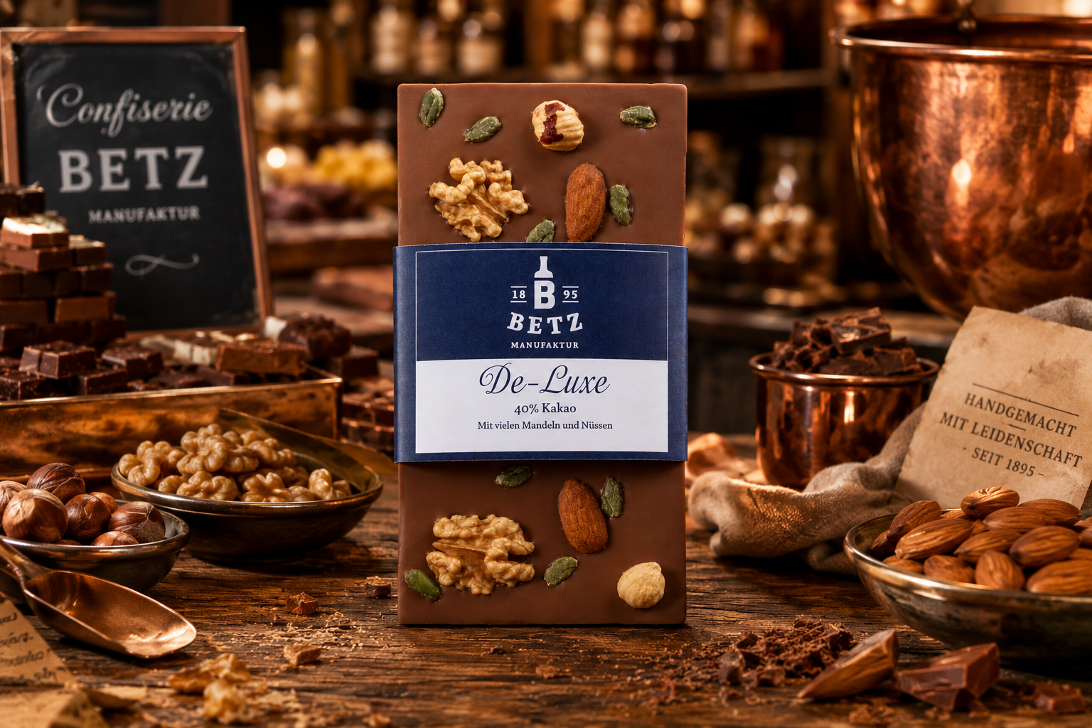 Schokolade "De Luxe" Vollmilch 100 g, handgeschöpft