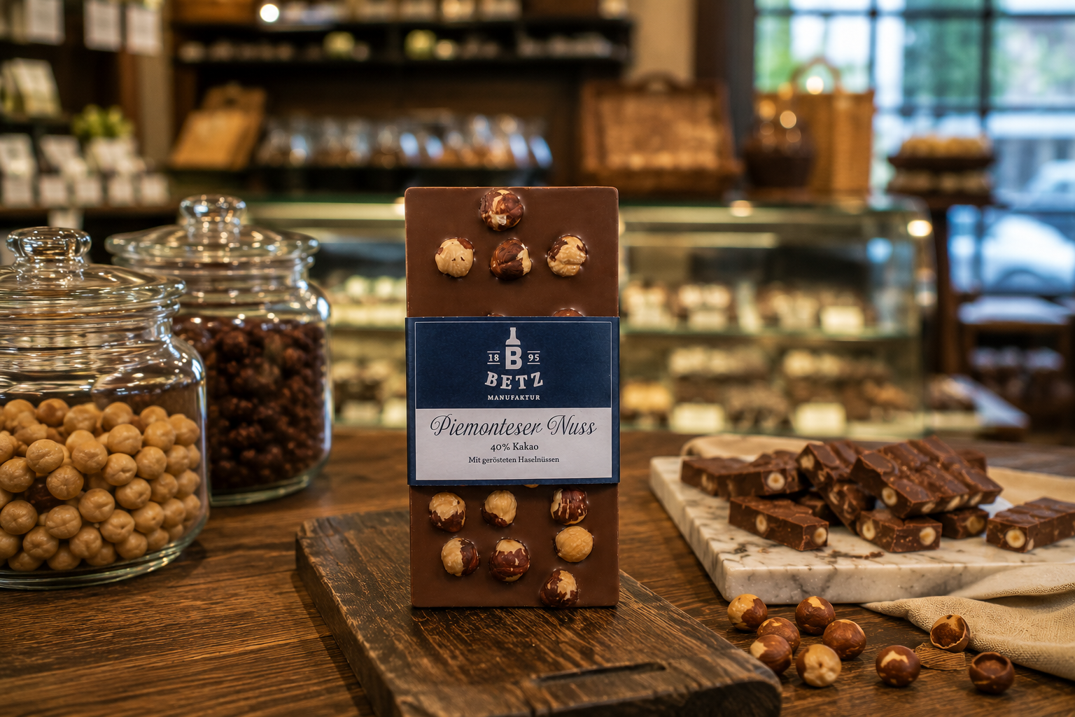Schokolade "Piemonteser Nuss" 100 g, handgeschöpft