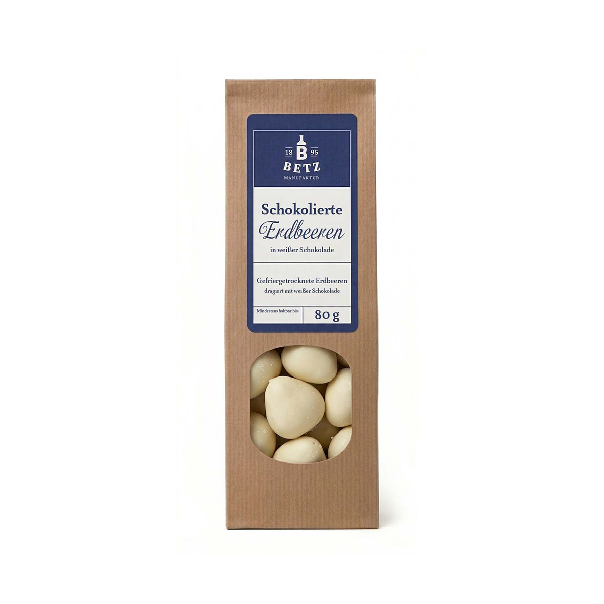 Schokolierte Erdbeeren 80 g in Papiertüte