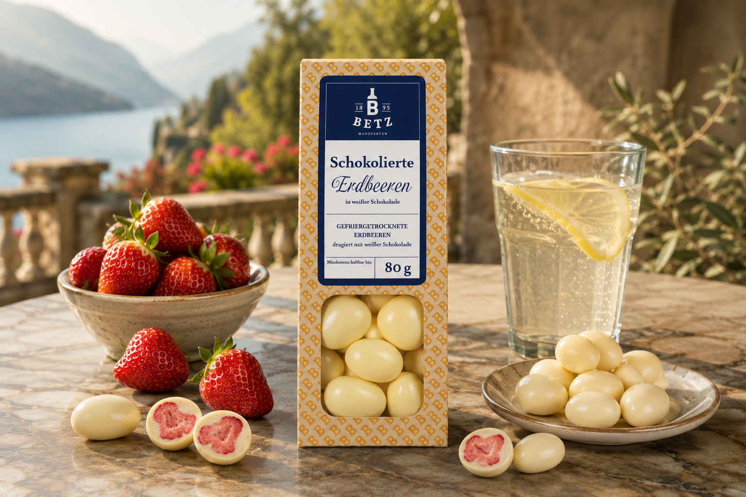 Schokolierte Erdbeeren 80 g in Präsentkartonage