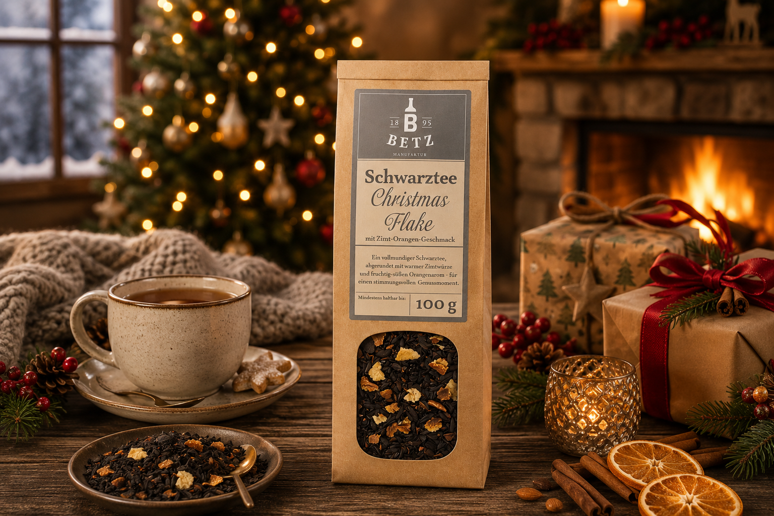 Schwarztee "Christmas Flake" in Papiertüte