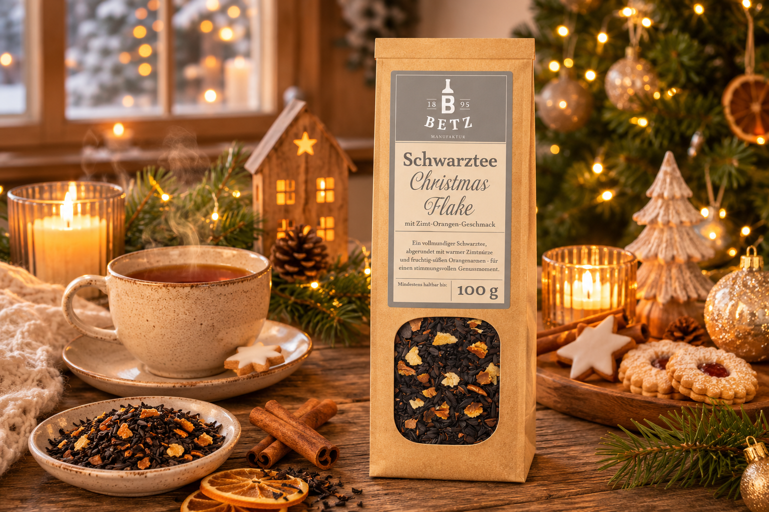 Schwarztee "Christmas Flake" in Papiertüte