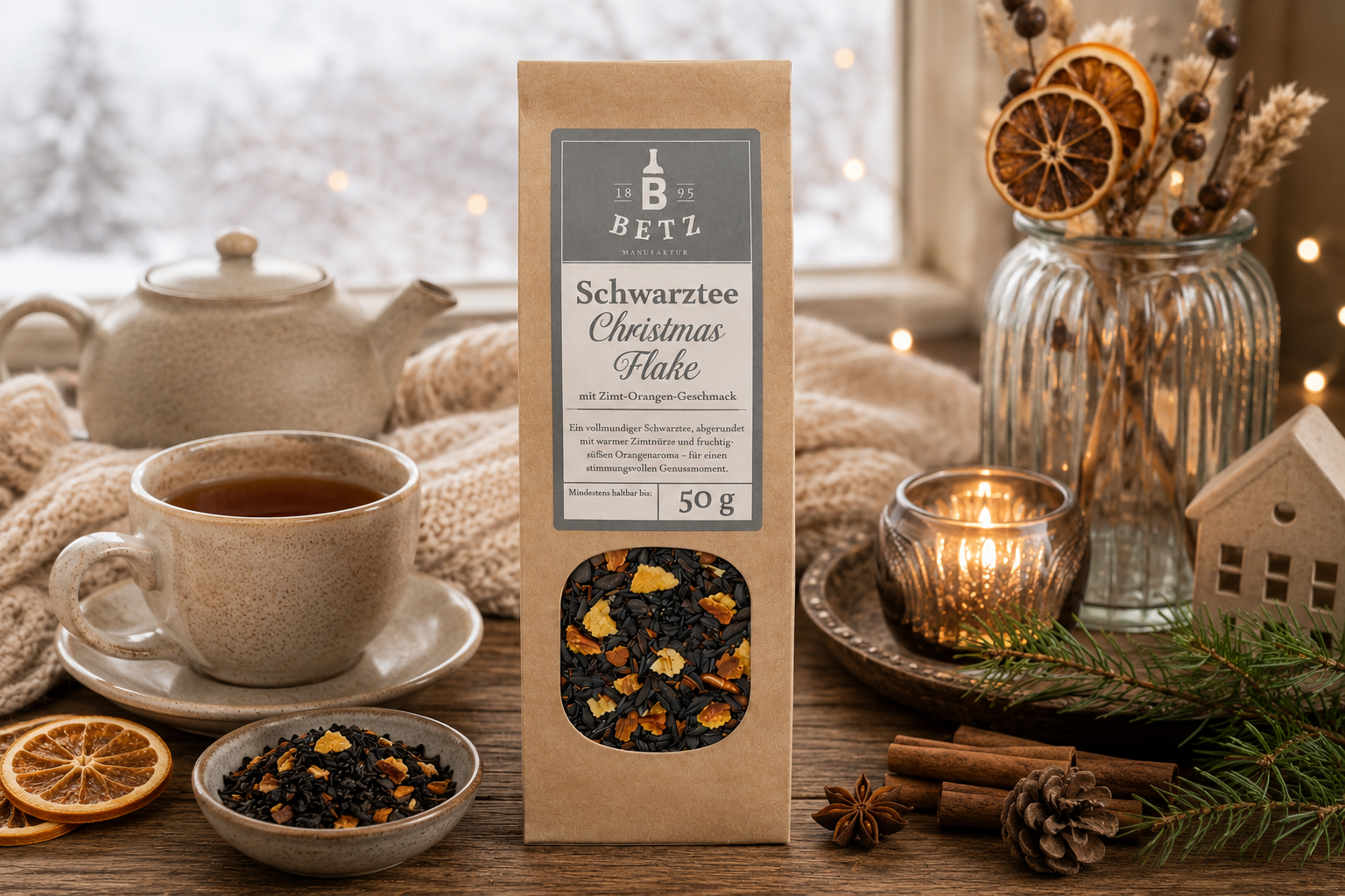 Schwarztee "Christmas Flake" in Papiertüte