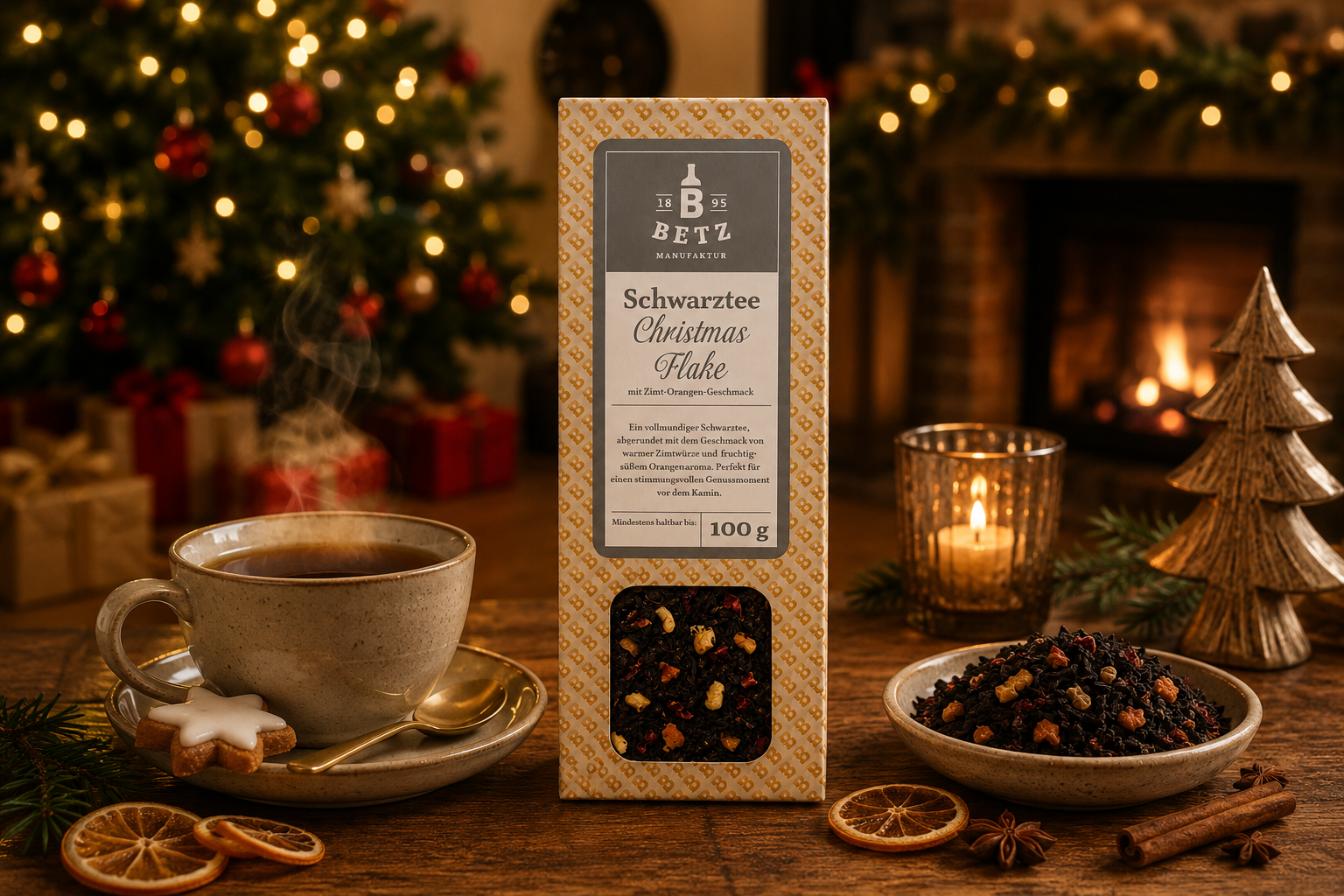 Schwarztee "Christmas Flake" in Präsentkartonage