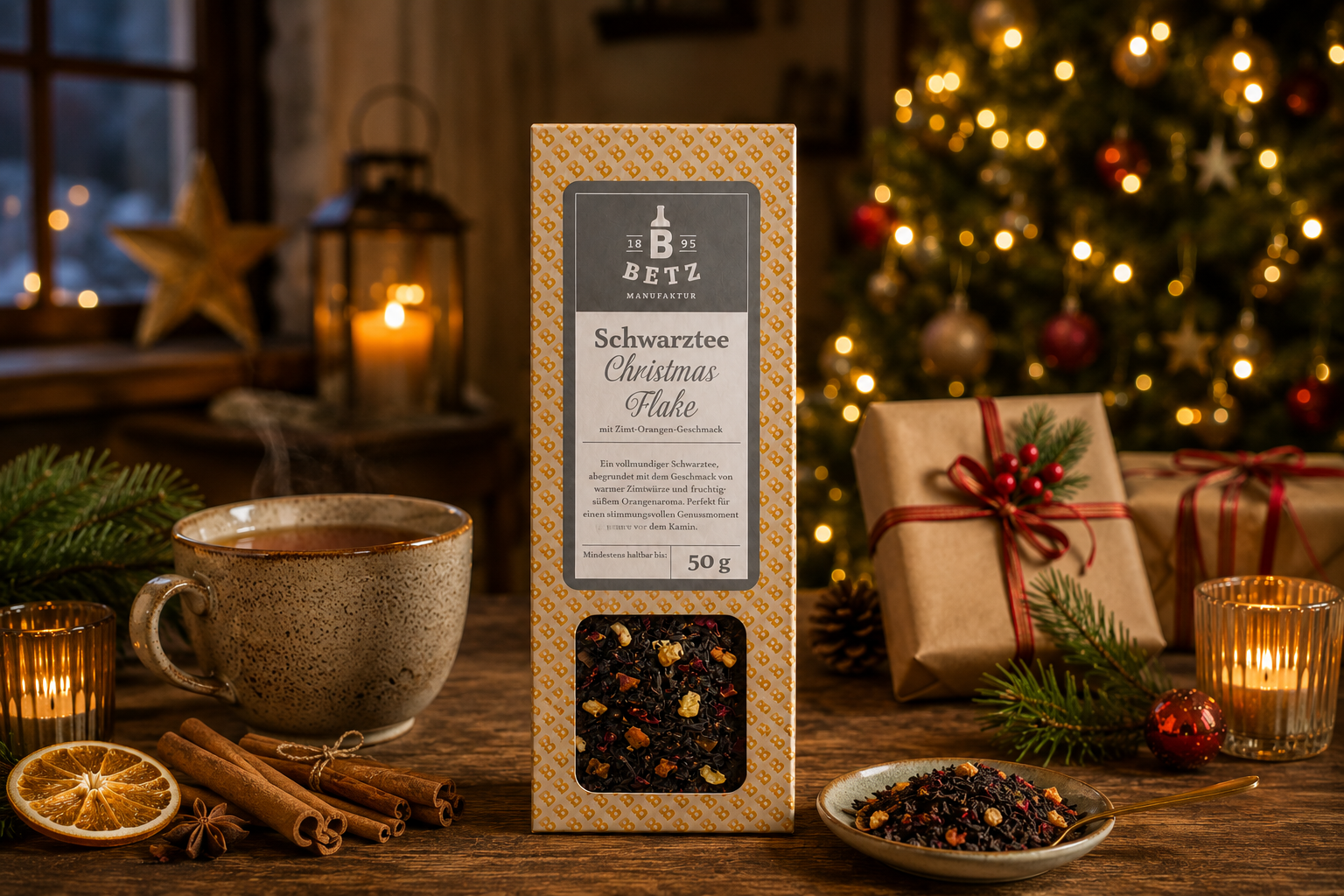 Schwarztee "Christmas Flake" in Präsentkartonage