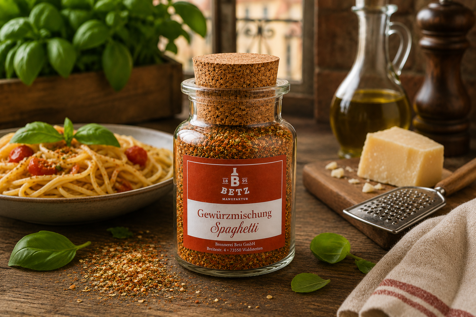 Spaghetti Gewürzmischung im Korkenglas, 85 g