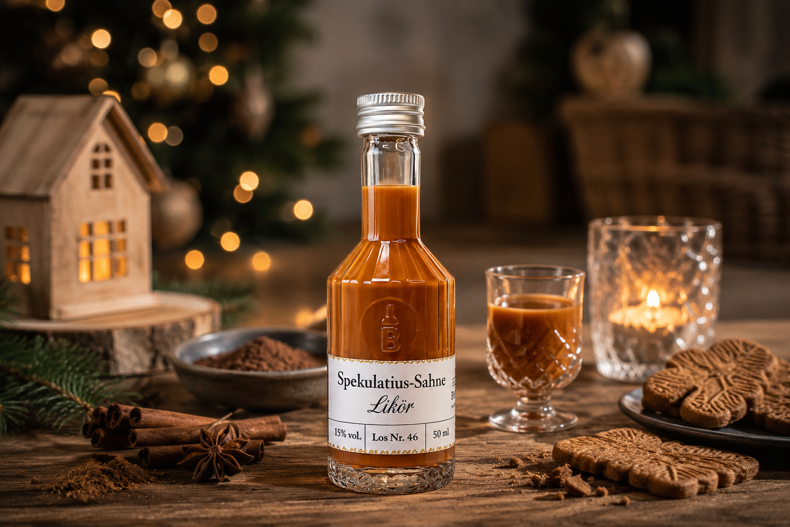 Spekulatius-Sahne-Likör 50 ml, 15 % vol.