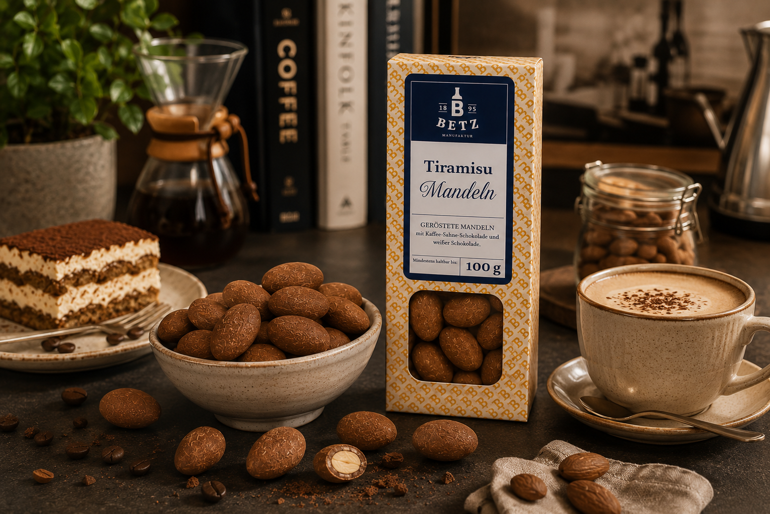 Tiramisu-Mandeln 100 g in Präsentkartonage