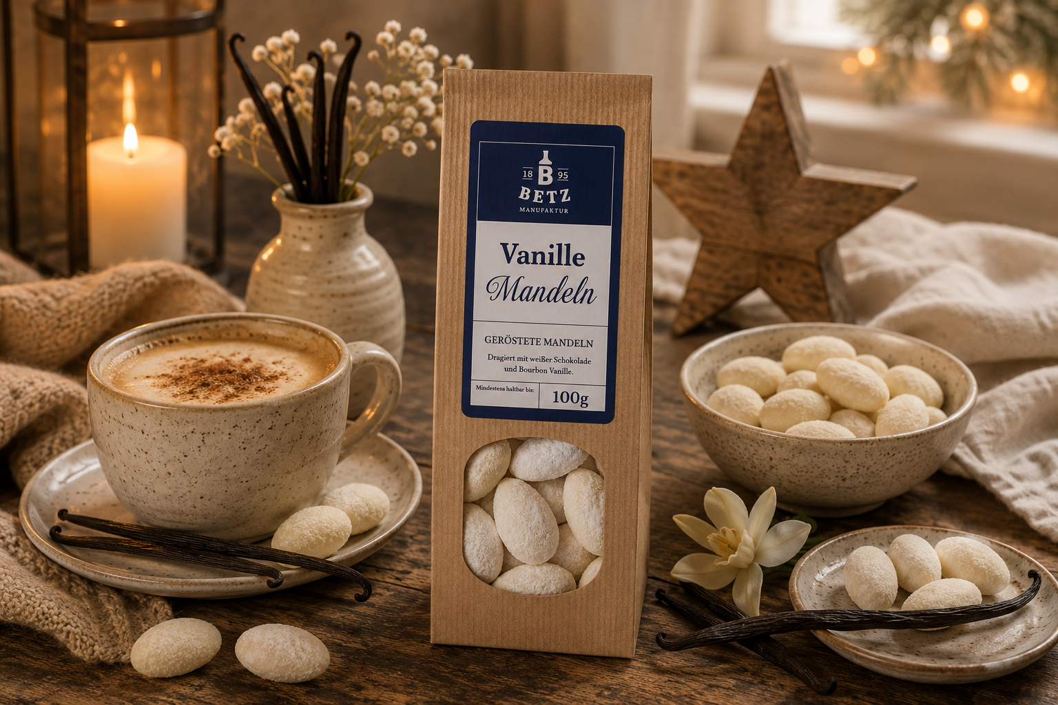 Vanille-Mandeln 100 g in Papiertüte