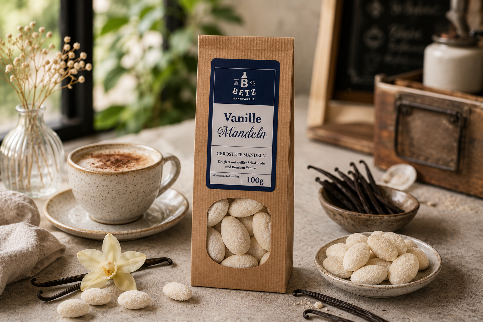 Vanille-Mandeln 100 g in Papiertüte