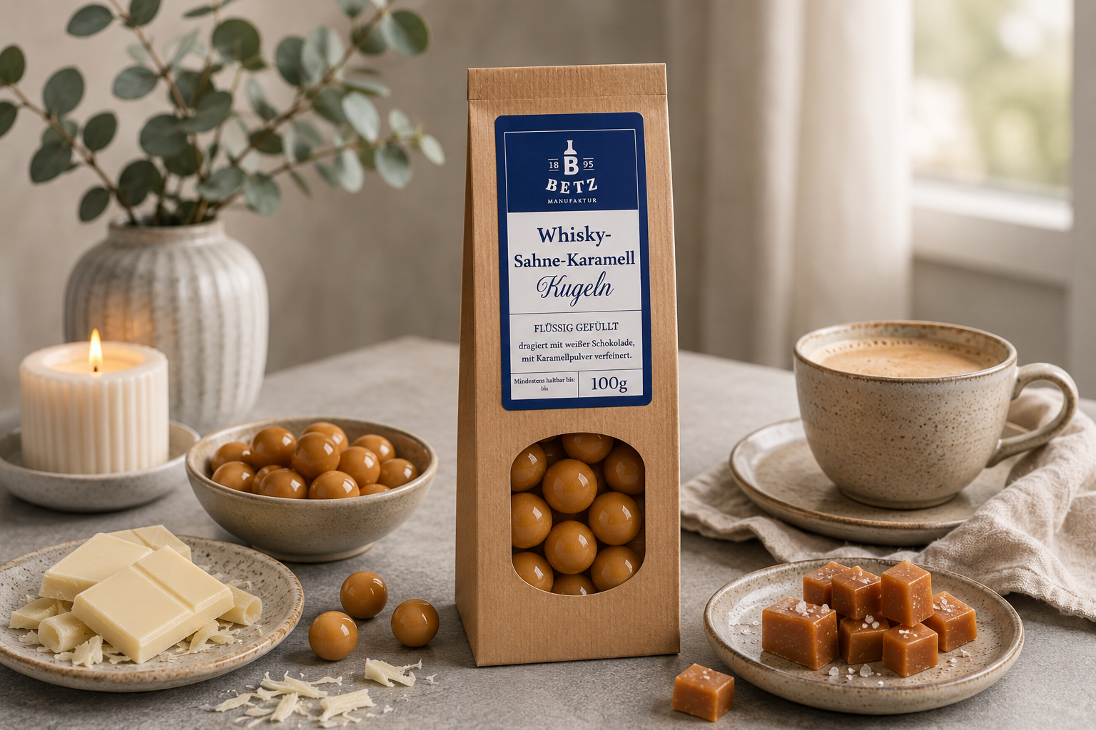 Whisky-Sahne-Karamell-Kugeln 100 g in Papiertüte