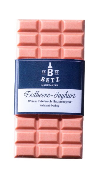 Schoko-Tafel "Erdbeer-Joghurt" 100 g in Cello-Verpackung