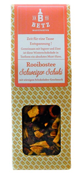 Rooibostee "Schweizer Schoki", 50 g in Präsentkartonage
